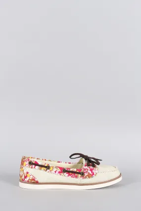 Bamboo Natural Floral Moccasin Flat