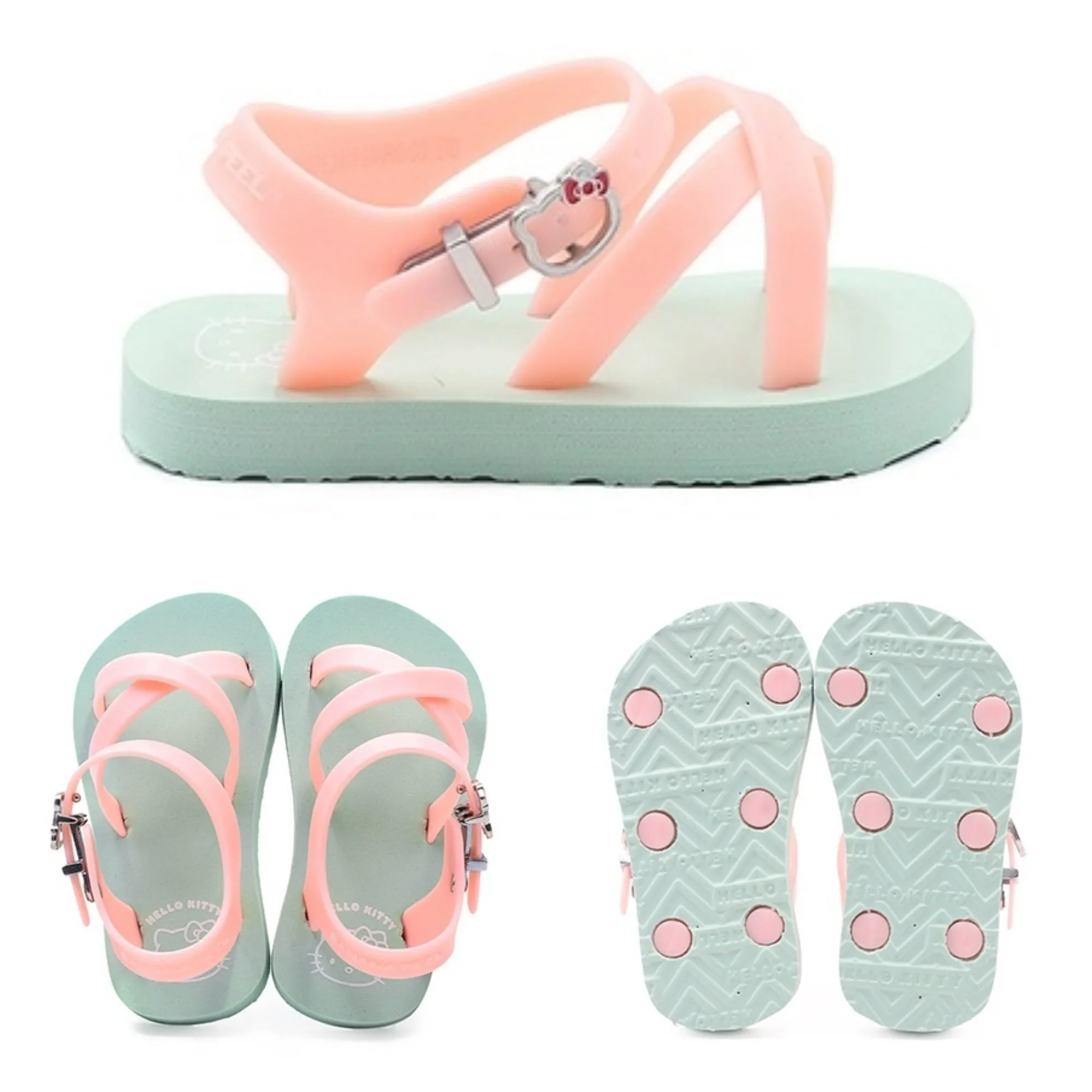 Banana Peel Slippers for Toddlers Hello Kitty Touch of Pink - Baby Gray