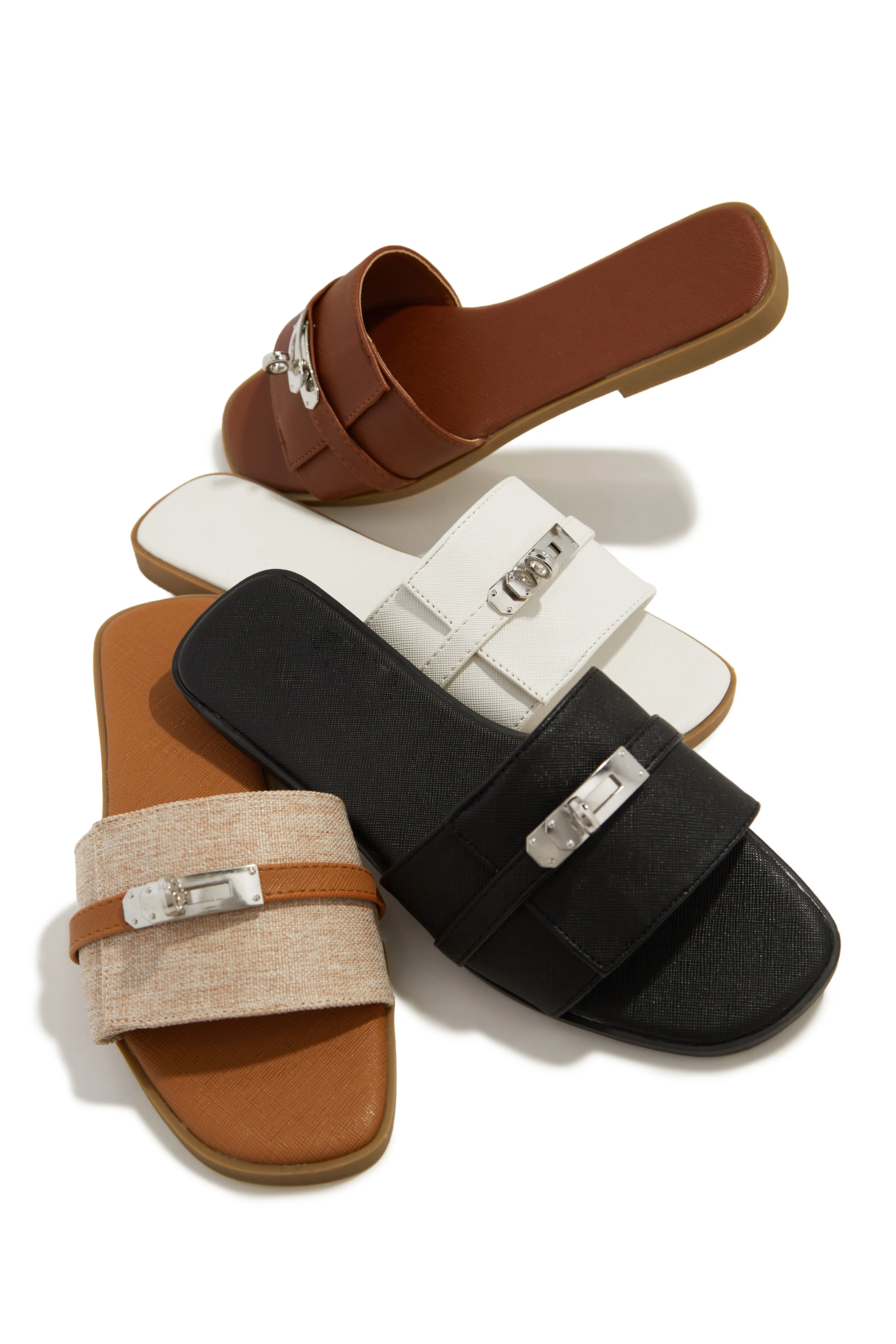 Bianca Slip On Sandals - Natural