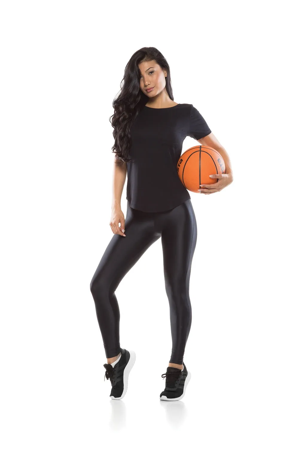 Black Karen High Waisted Shiny Legging