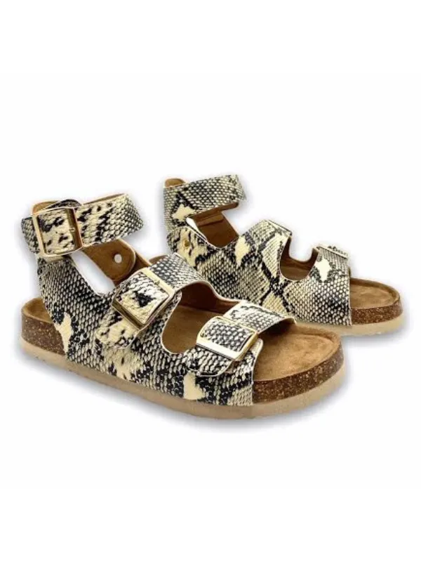 Bork 72 Beige Snake Sandals