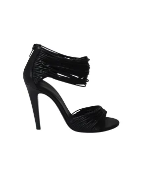 Bottega Veneta Strappy High Heel Sandals in Black Leather