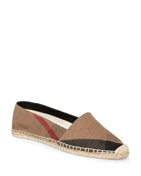 BURBERRY Hodgeson House Check Canvas Espadrilles Flats