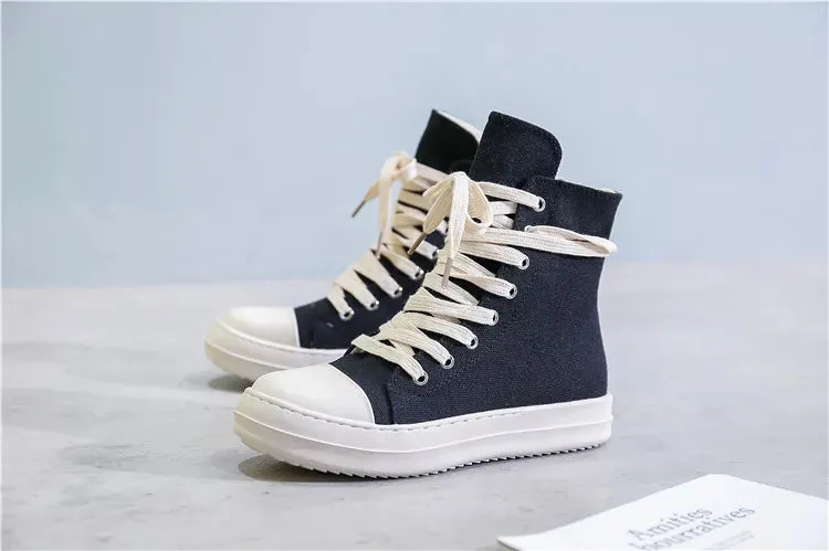 Canvas Ankle Lace Up Sneakers Boots