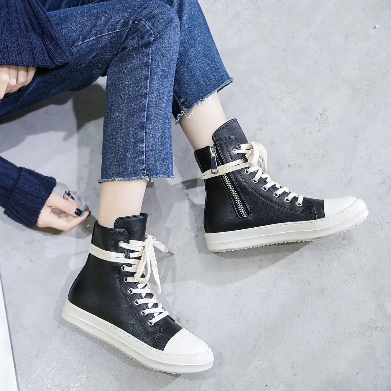 Canvas Ankle Lace Up Sneakers Boots