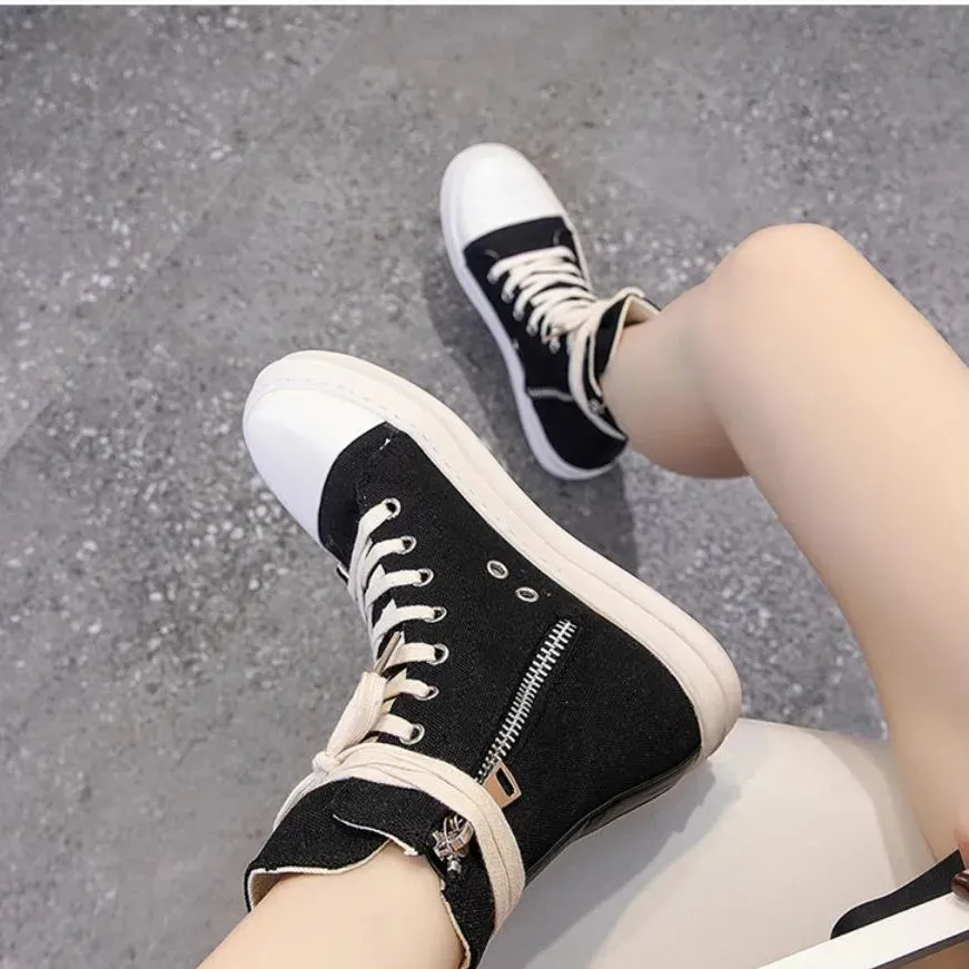 Canvas Ankle Lace Up Sneakers Boots