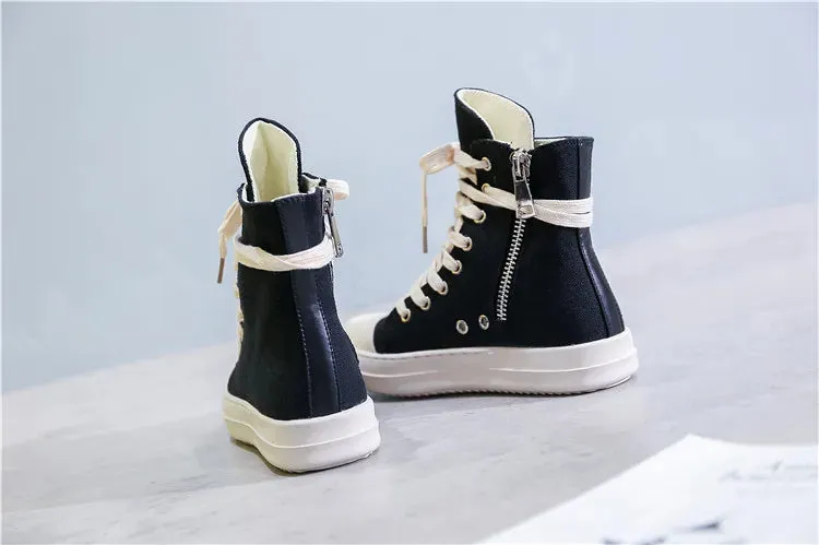 Canvas Ankle Lace Up Sneakers Boots