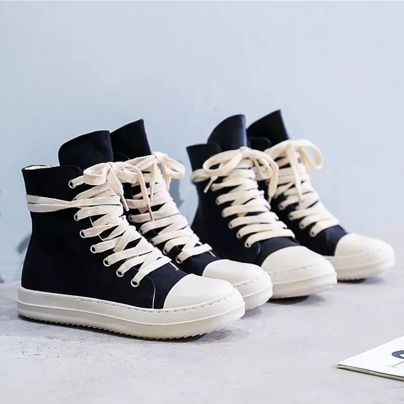 Canvas Ankle Lace Up Sneakers Boots