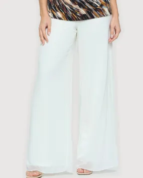 Chiffon Wide Leg Pant In Cream | Cream