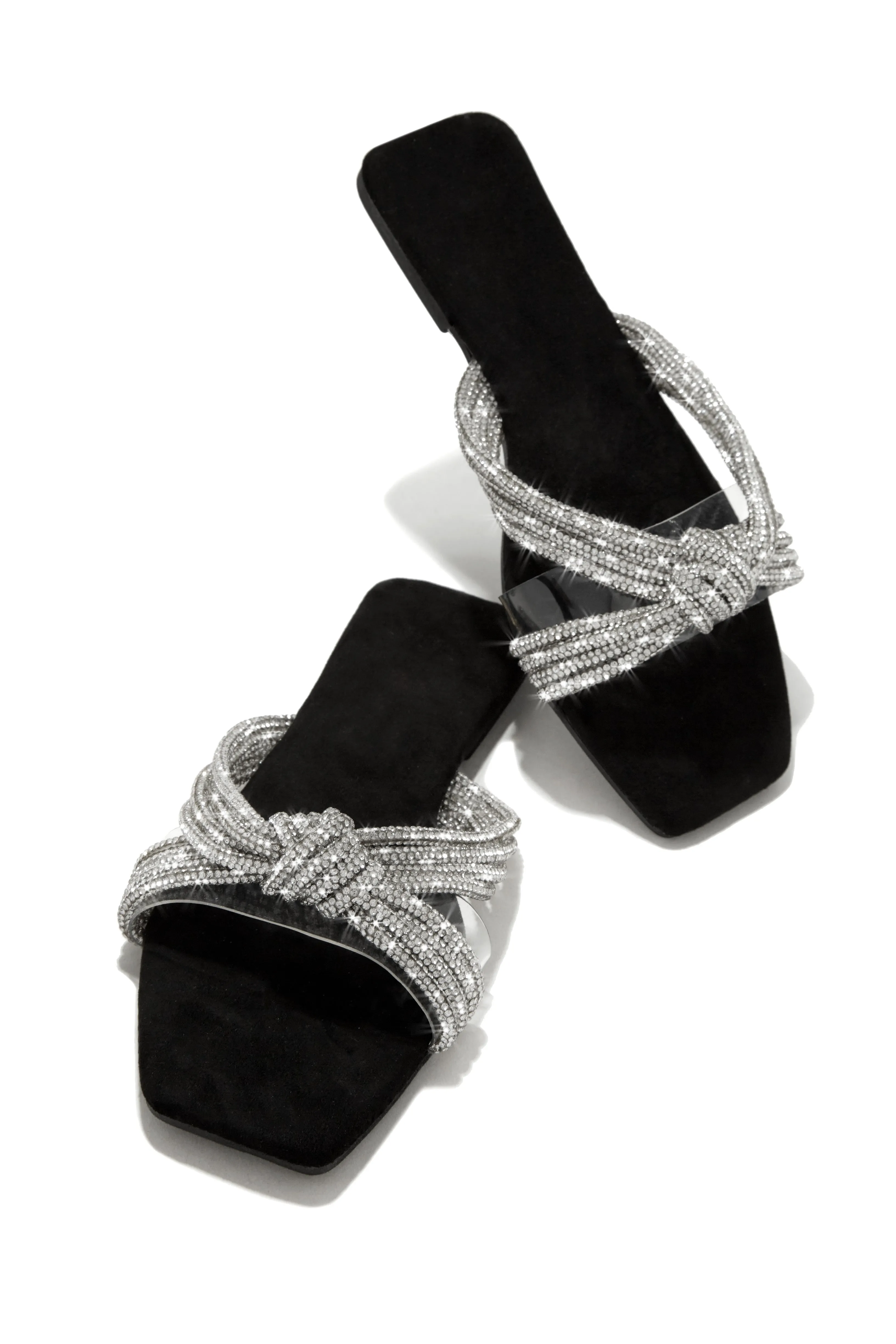 Cozumel Embellished Slip On Sandals - Black