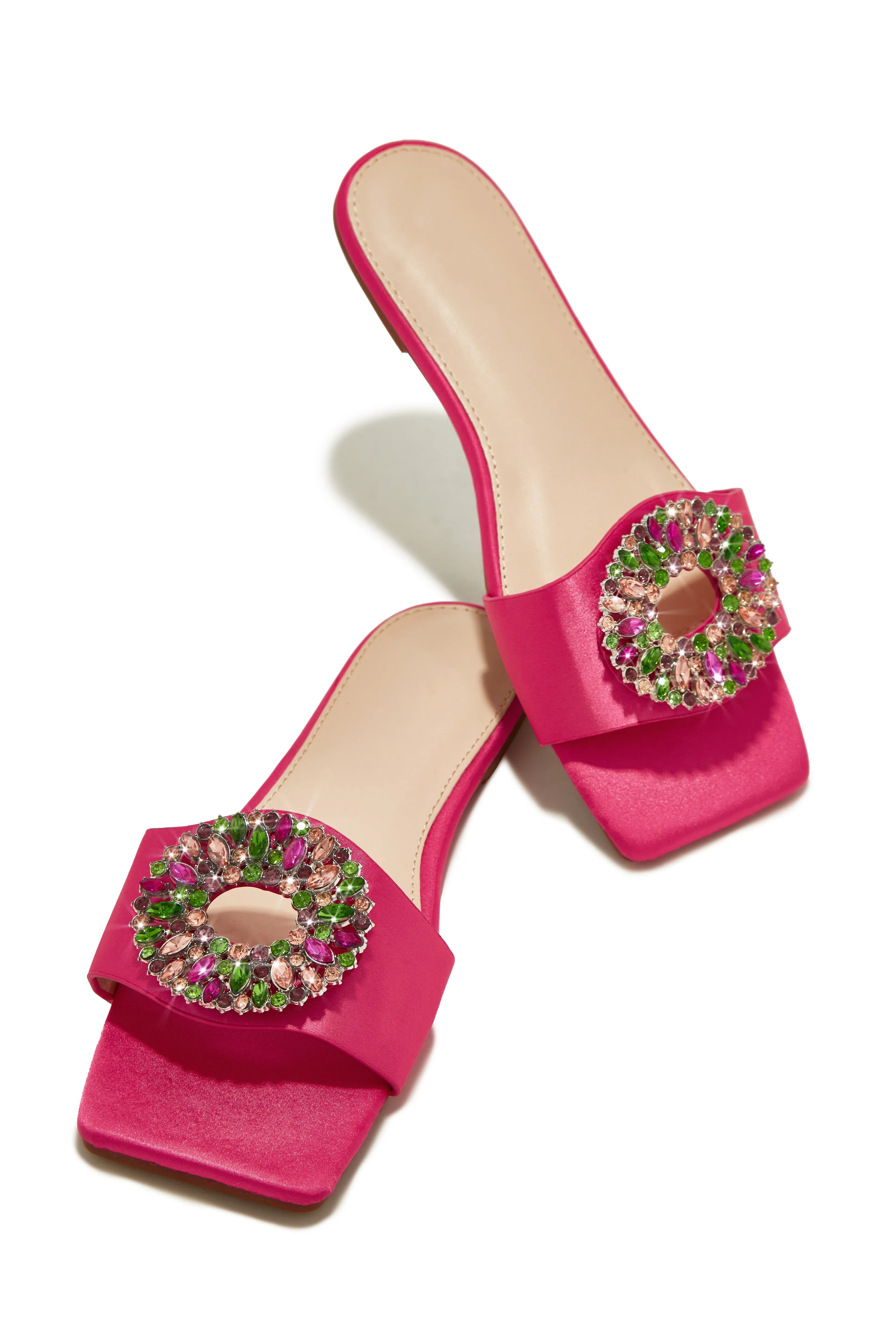 Dolce Summer Embellished Slip On Sandals - Pink