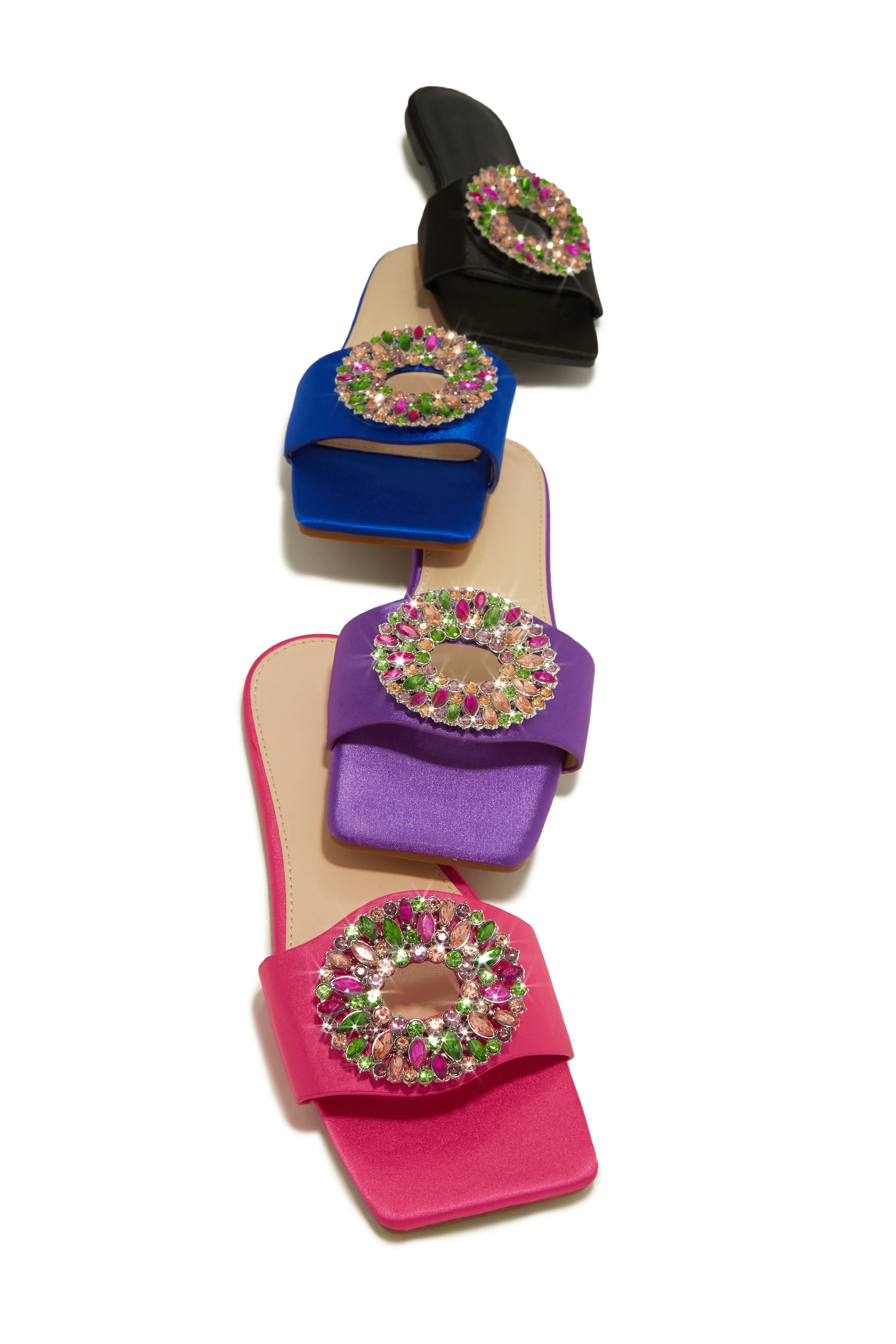 Dolce Summer Embellished Slip On Sandals - Purple