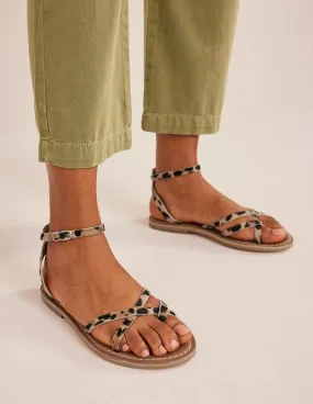 Easy Flat Sandals-Classic Leopard Pony Hair