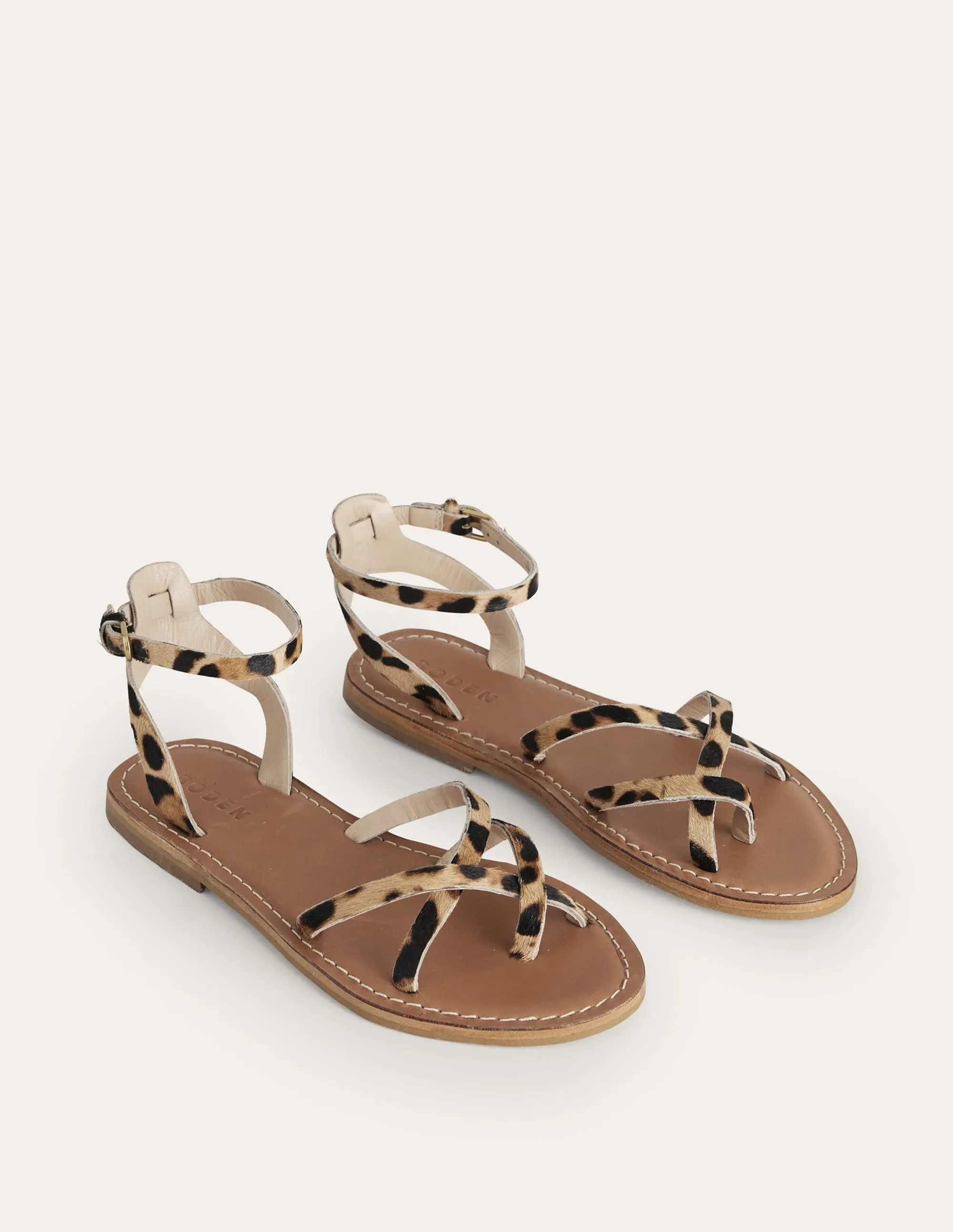 Easy Flat Sandals-Classic Leopard Pony Hair