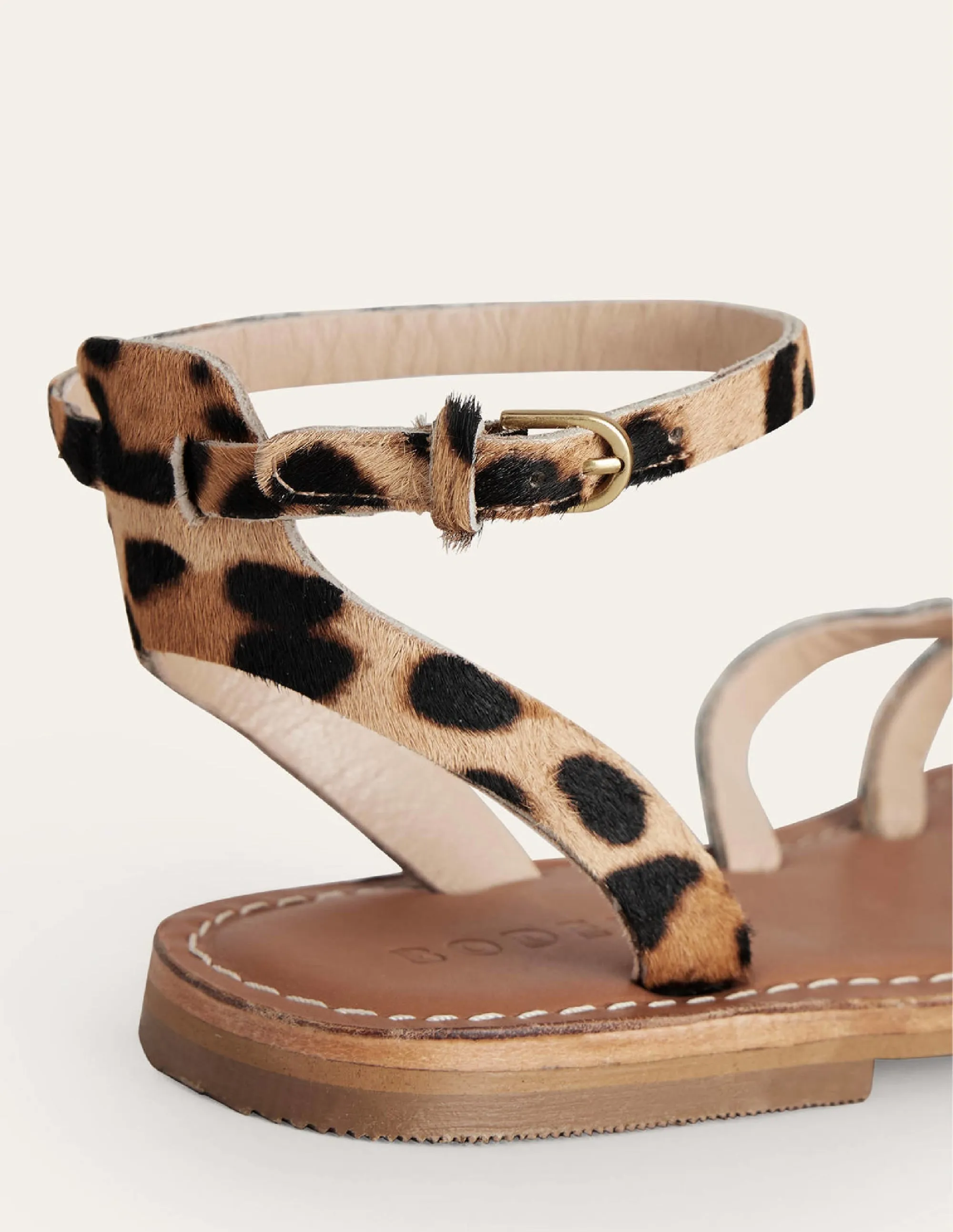 Easy Flat Sandals-Classic Leopard Pony Hair