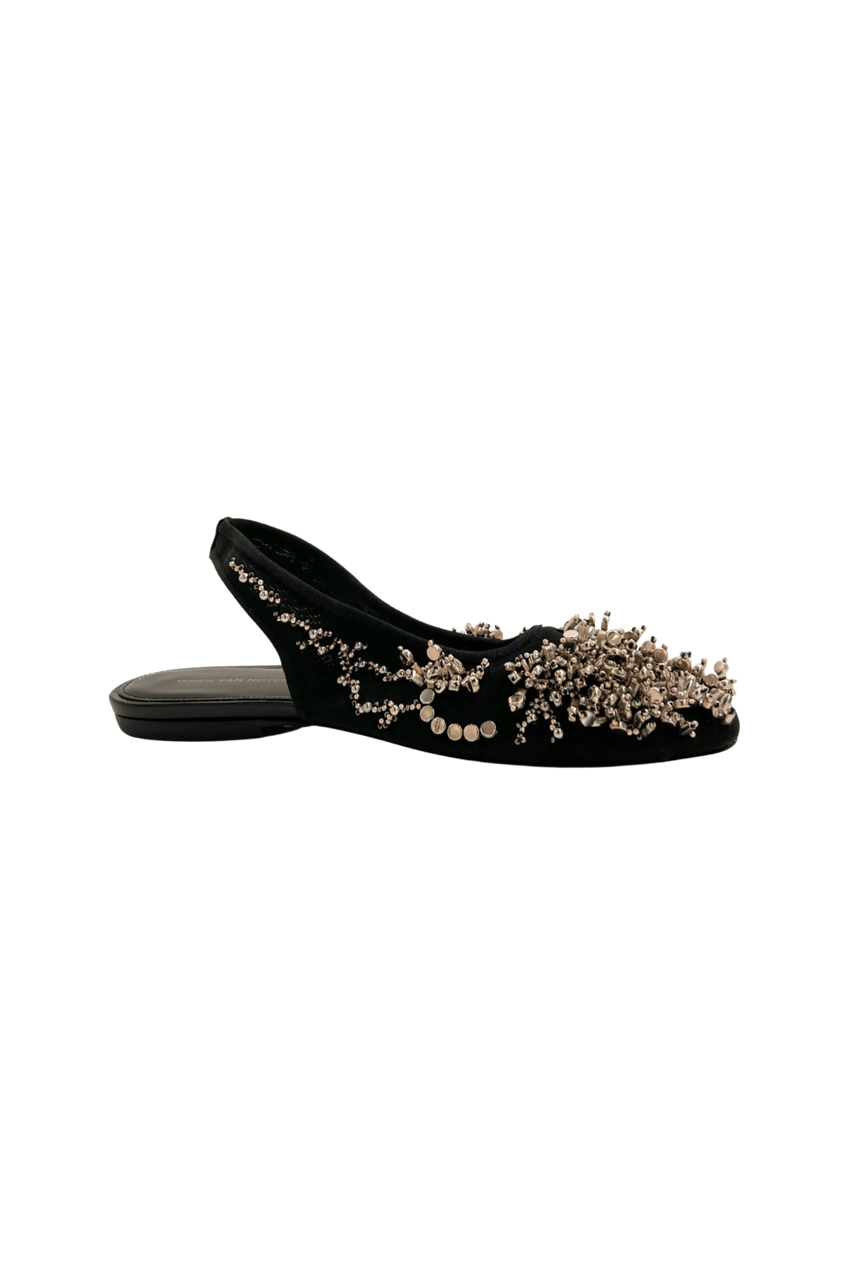 Embroidered Black Ballet Flats