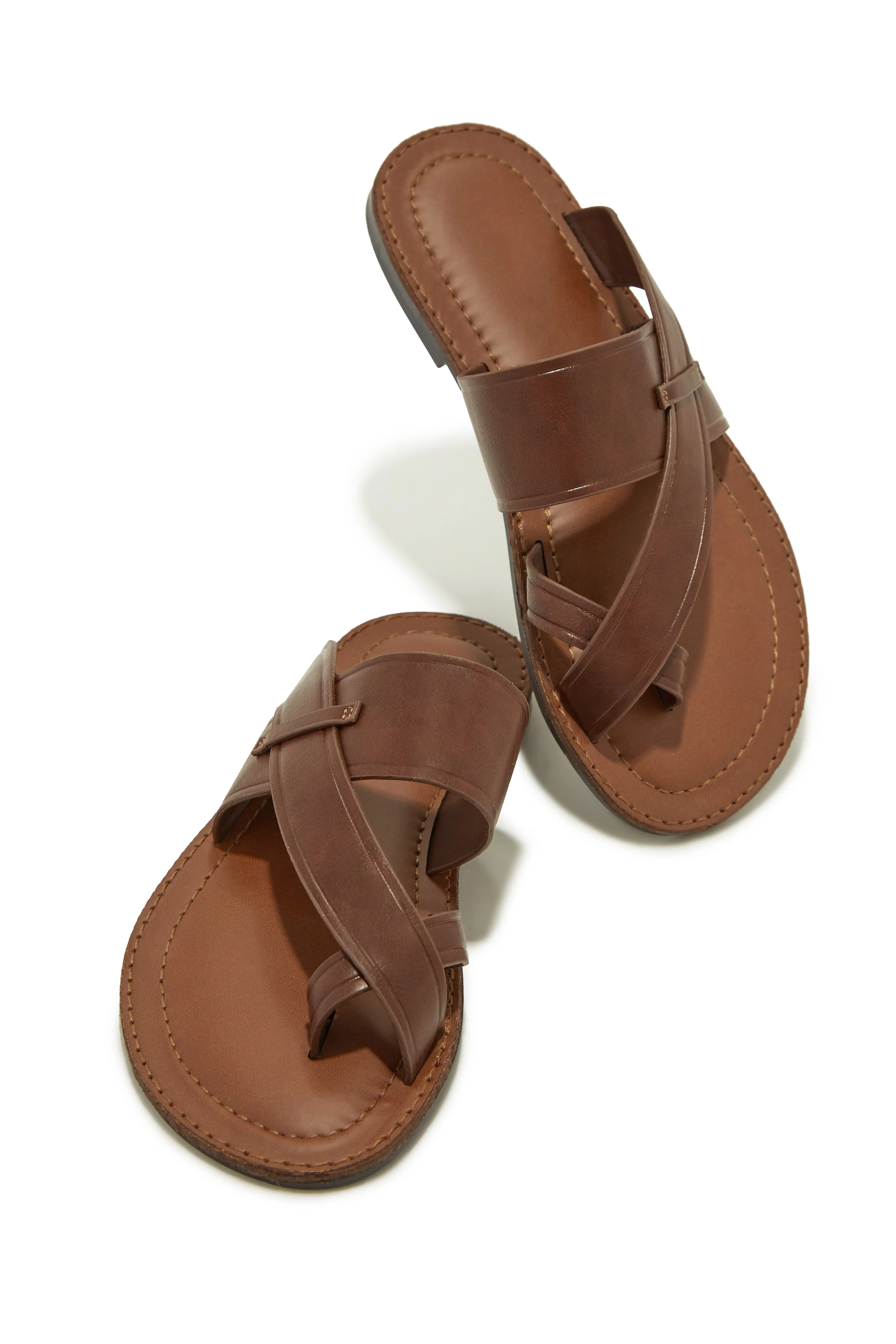 Endless Summer Flat Slip On Sandals - Tan