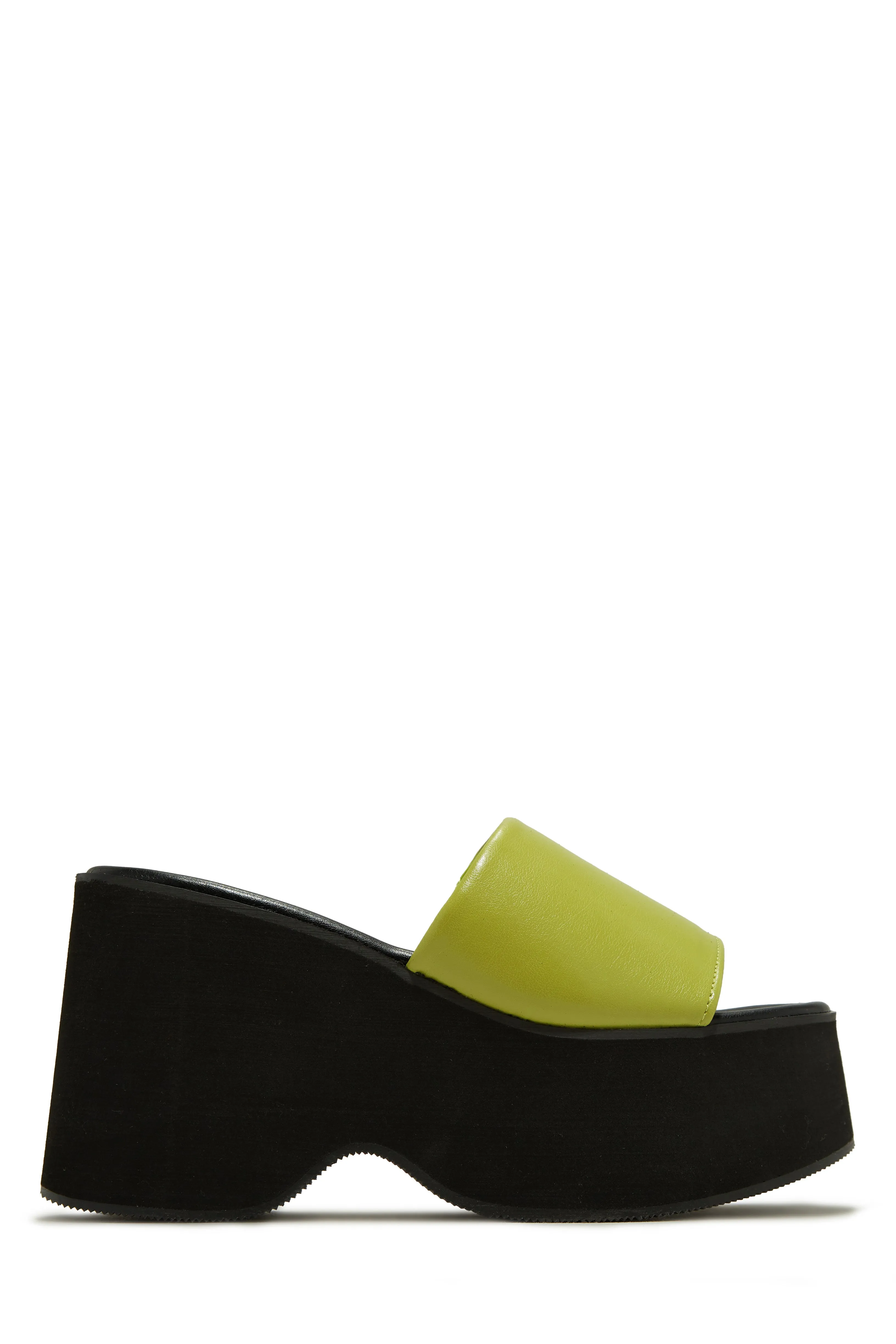 Francia Platform Slip On Sandals - Lime