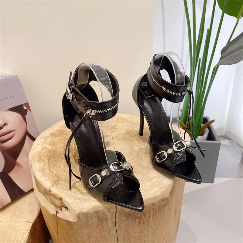 Funki Buys | Shoes | Women's Super High Zipper Strap Sandals