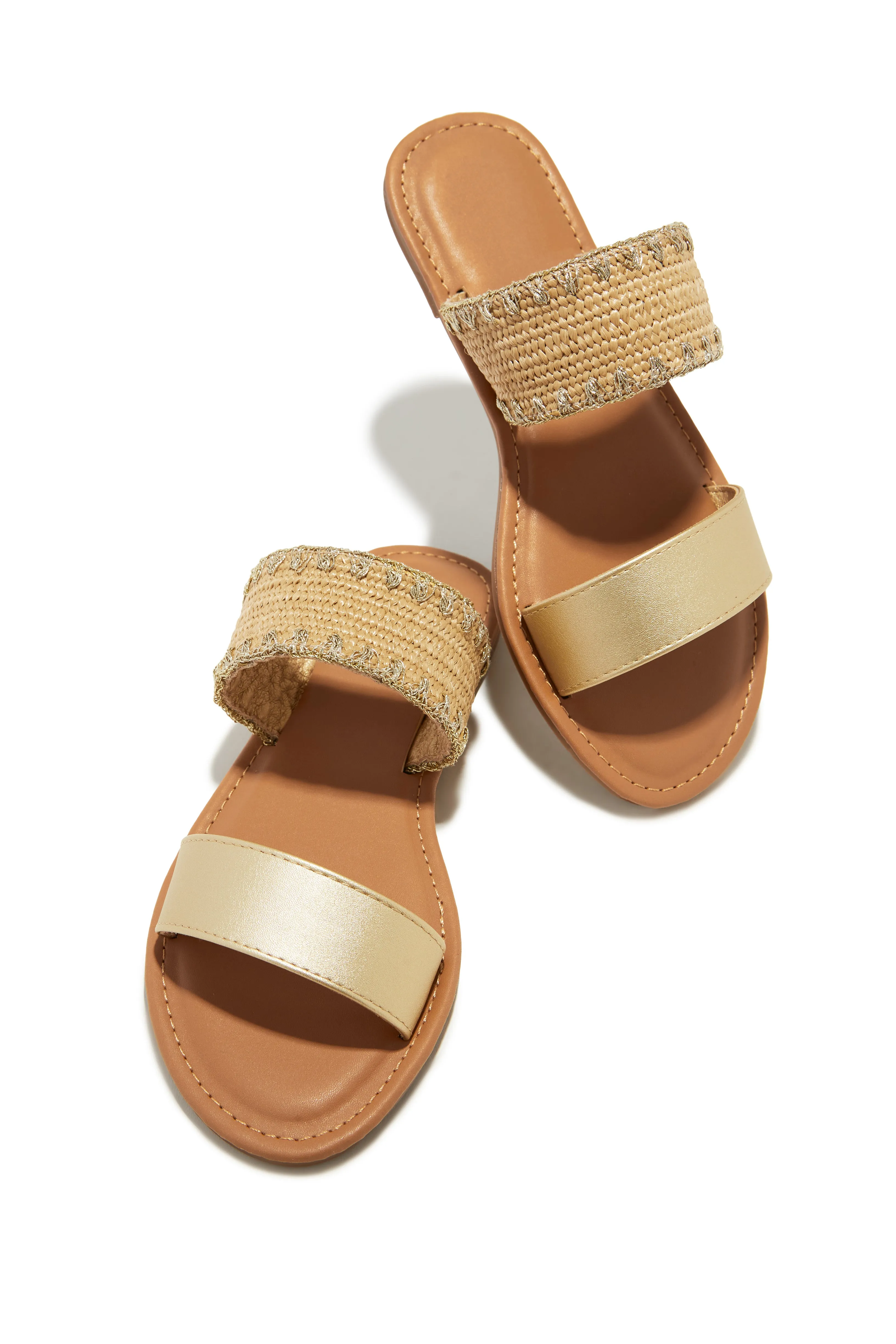 Janice Slip On Sandals - Gold