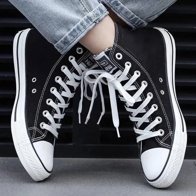 Men Canvas Sneakers Lovers Comfortable Shoes Flats Casual Women White Black Walking shoes Chinese style Plus Large Size 44