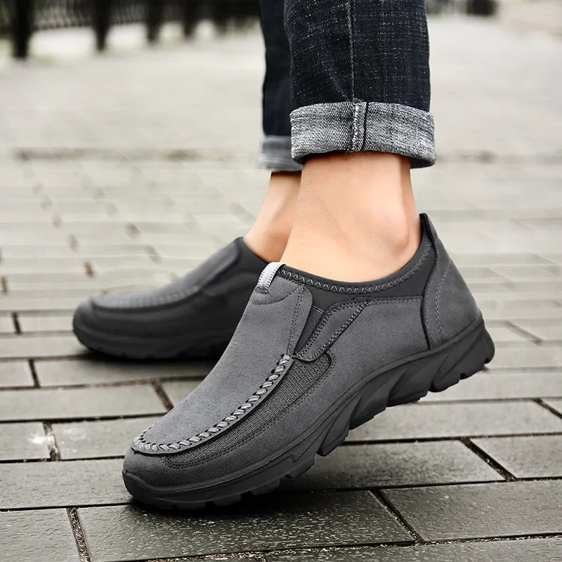 Men's Breathable Leather Moccasins | Plus Size Driving Shoes