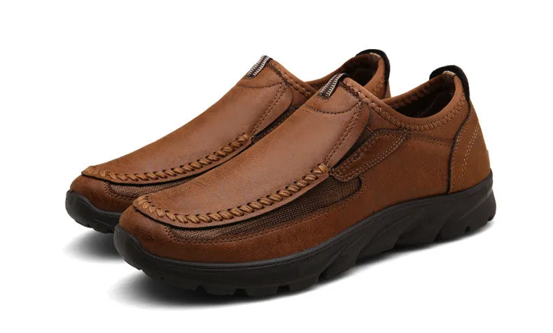 Men's Breathable Leather Moccasins | Plus Size Driving Shoes