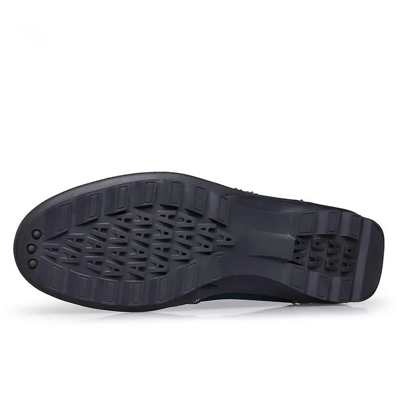 Men's Leather Breathable Flats | Plus Size