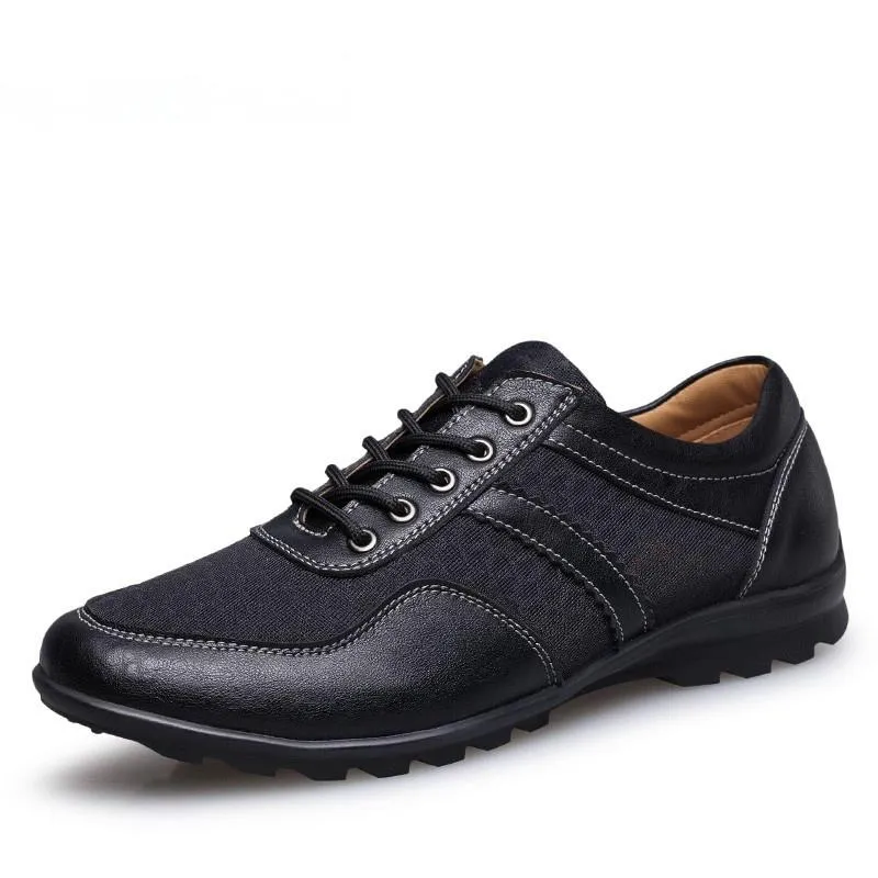 Men's Leather Breathable Flats | Plus Size