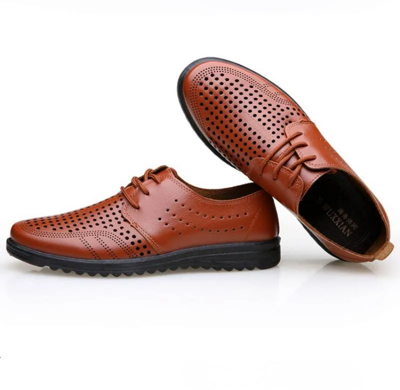 Men's Summer Casual Genuine Leather Breathable Shoes