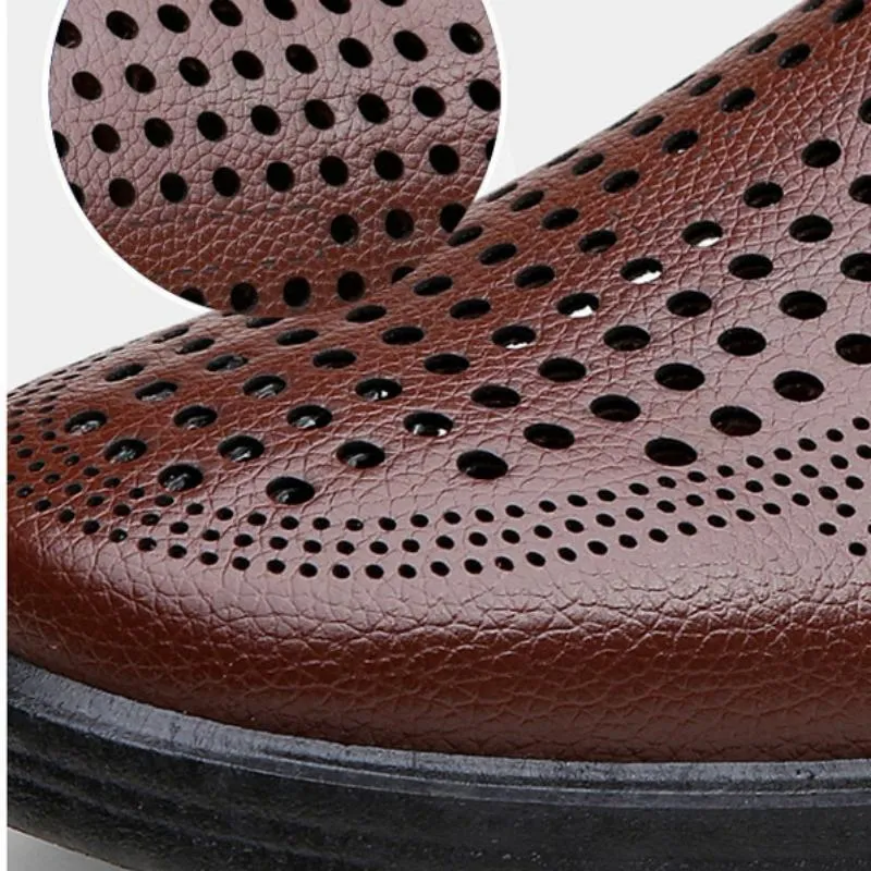 Men's Summer Casual Genuine Leather Breathable Shoes