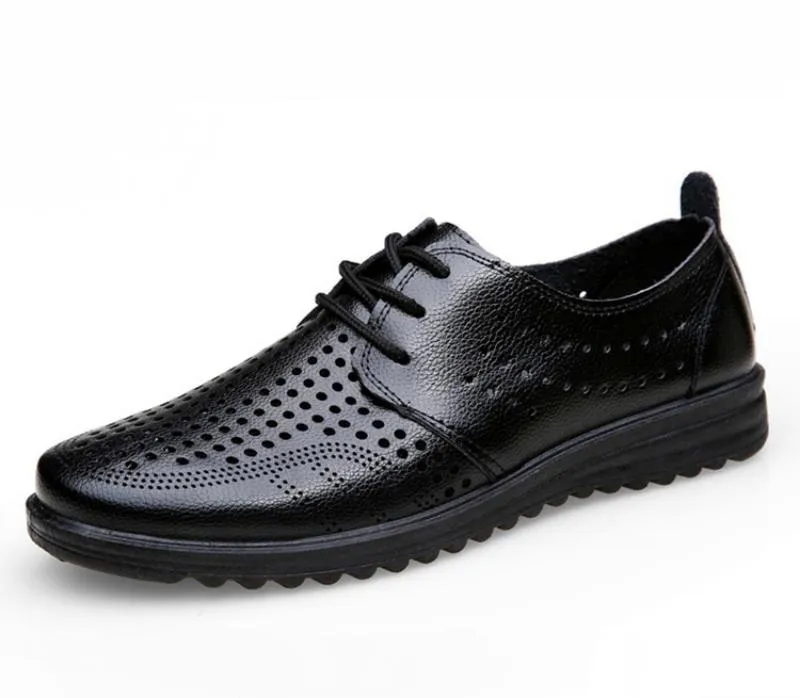 Men's Summer Casual Genuine Leather Breathable Shoes