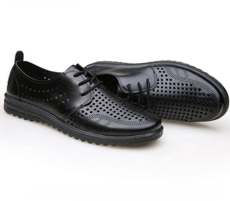 Men's Summer Casual Genuine Leather Breathable Shoes