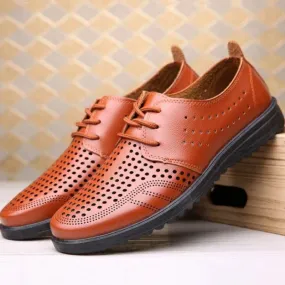 Men's Summer Casual Genuine Leather Breathable Shoes