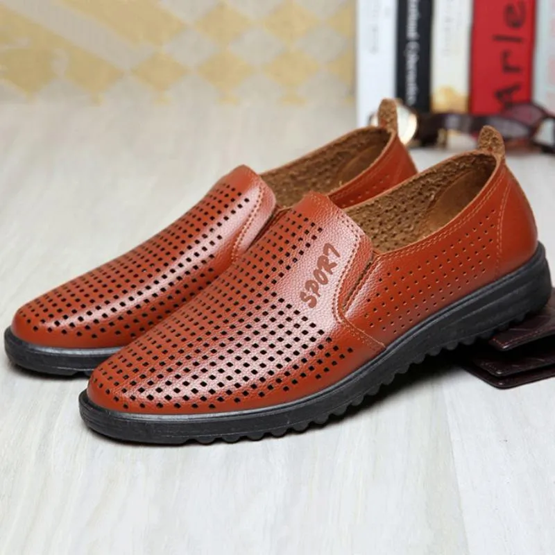 Men's Summer Casual Genuine Leather Breathable Shoes