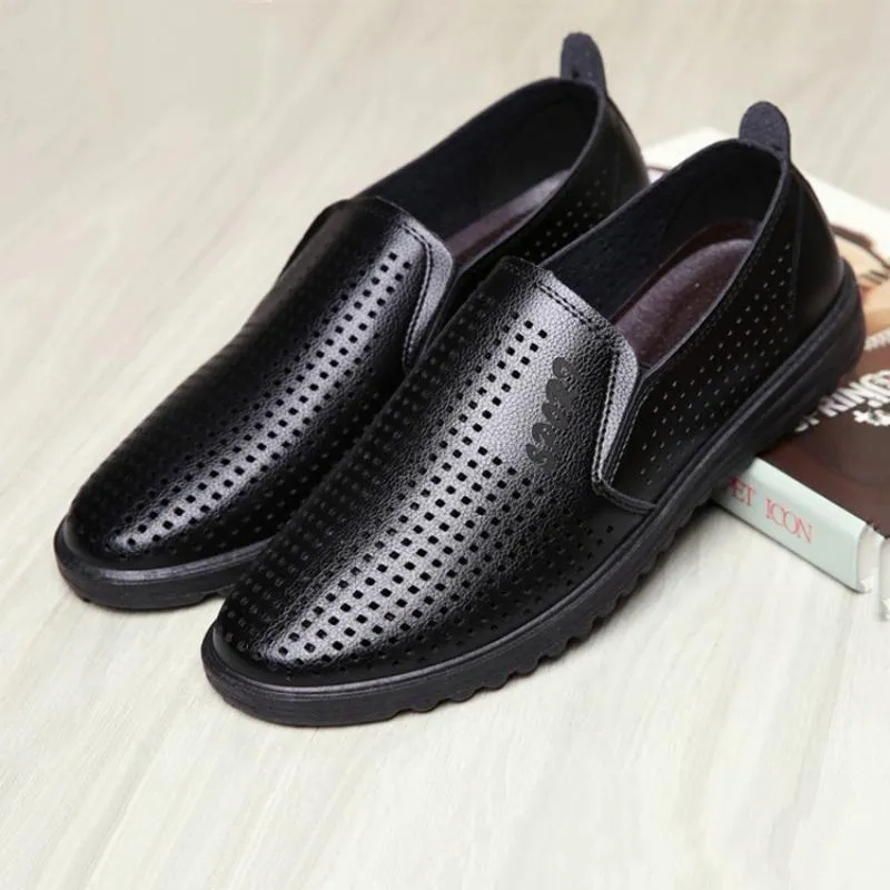 Men's Summer Casual Genuine Leather Breathable Shoes