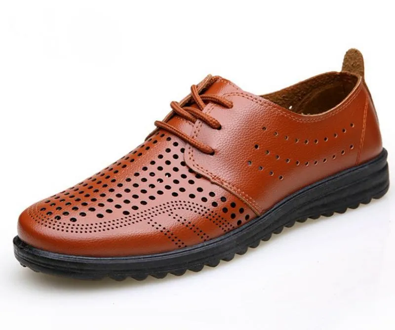 Men's Summer Casual Genuine Leather Breathable Shoes