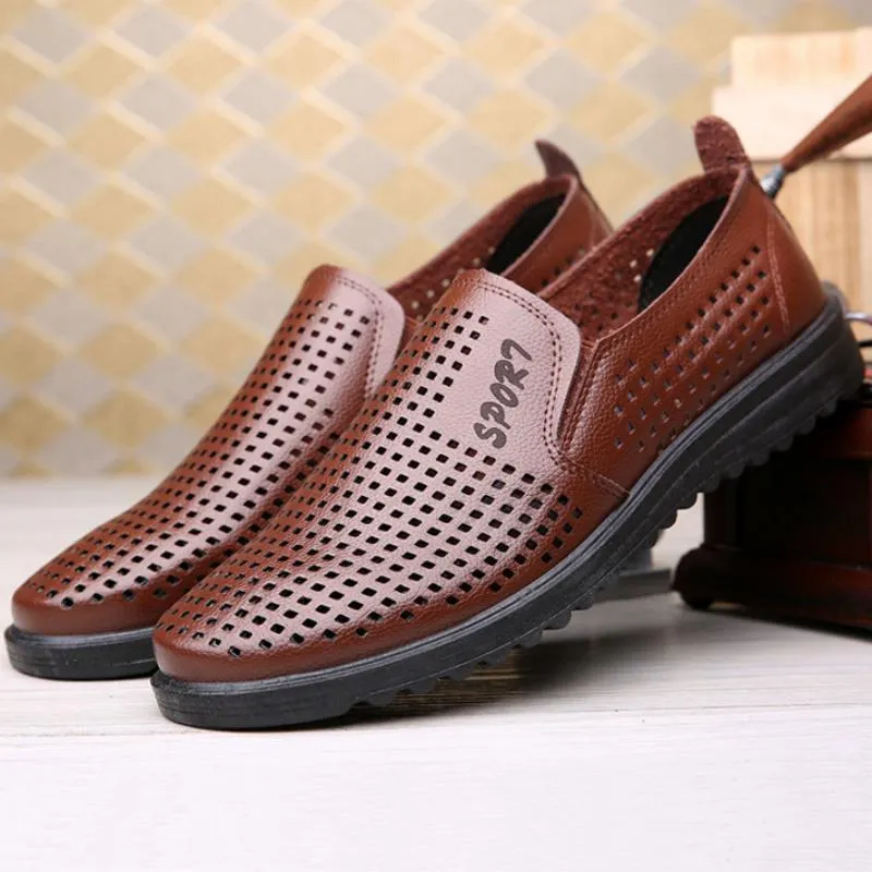 Men's Summer Casual Genuine Leather Breathable Shoes