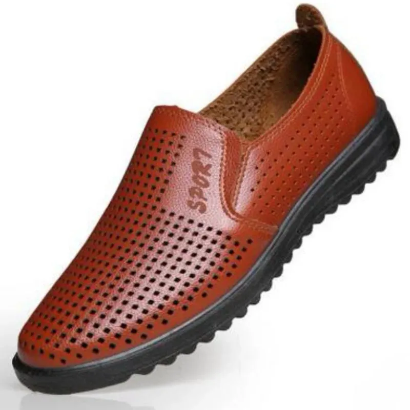 Men's Summer Casual Genuine Leather Breathable Shoes