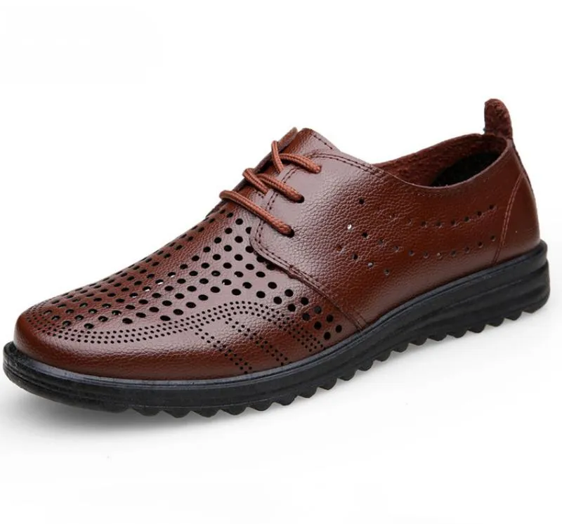 Men's Summer Casual Genuine Leather Breathable Shoes