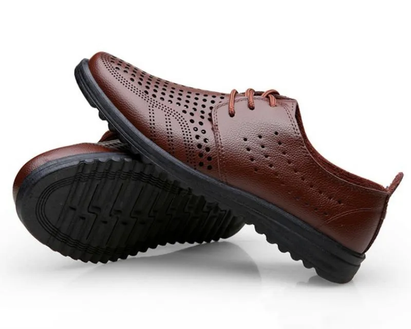 Men's Summer Casual Genuine Leather Breathable Shoes