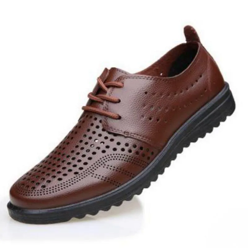 Men's Summer Casual Genuine Leather Breathable Shoes