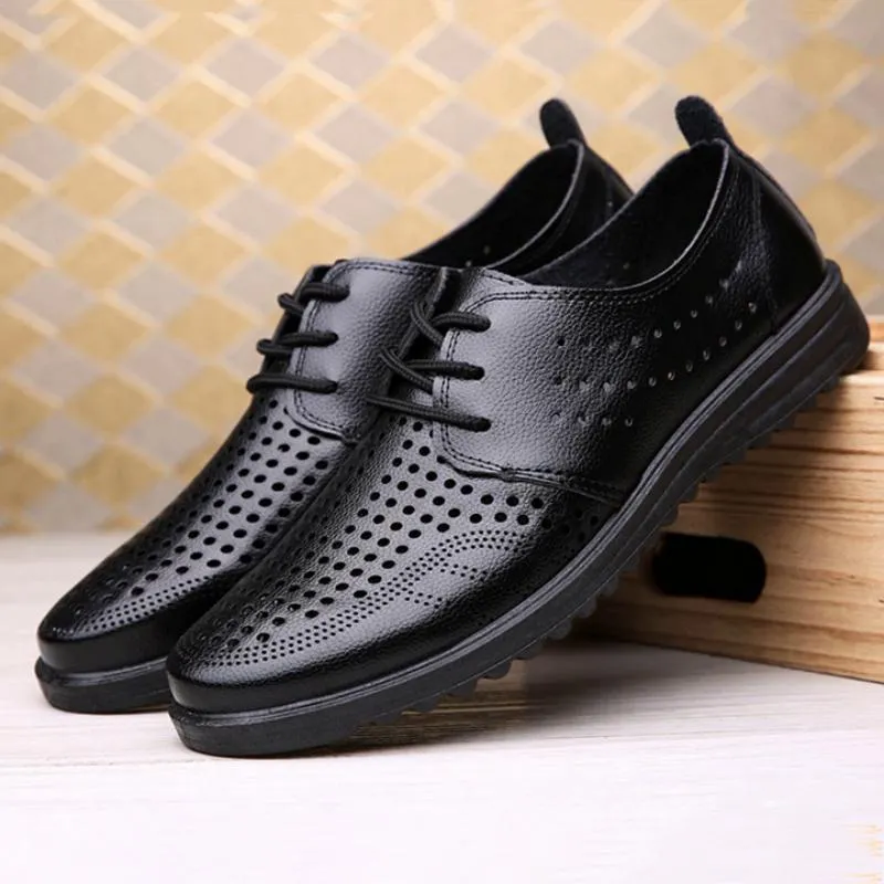 Men's Summer Casual Genuine Leather Breathable Shoes