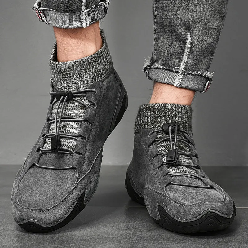 Men's Winter Vintage Suede Leather Ankle Boots