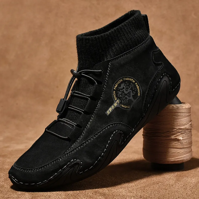 Men's Winter Vintage Suede Leather Ankle Boots