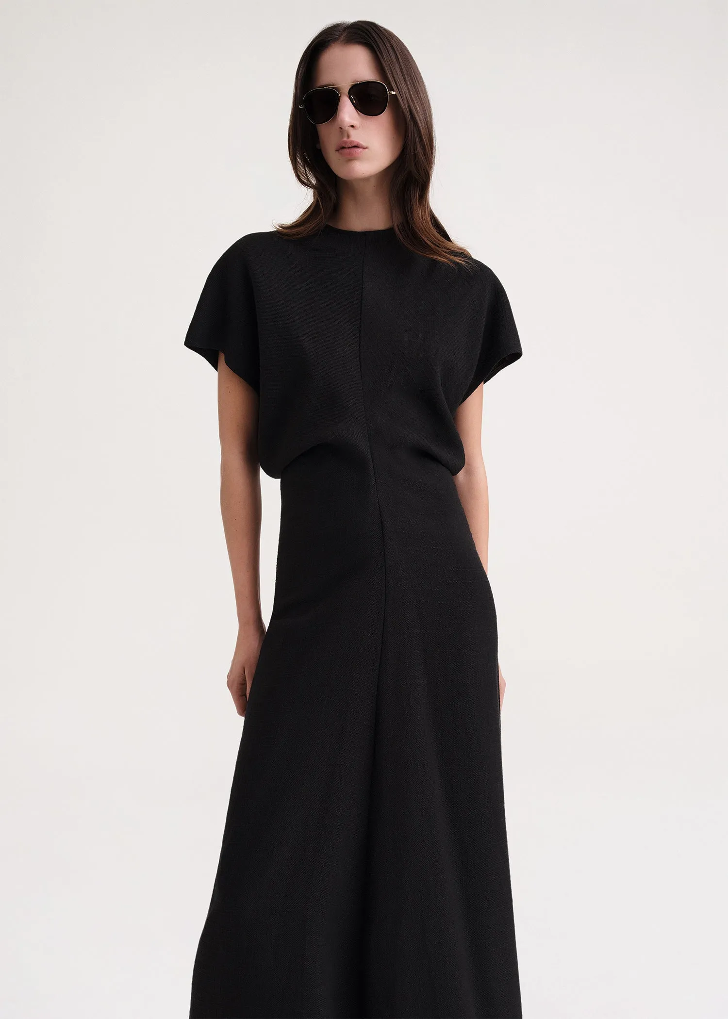 Slouch waist dress black