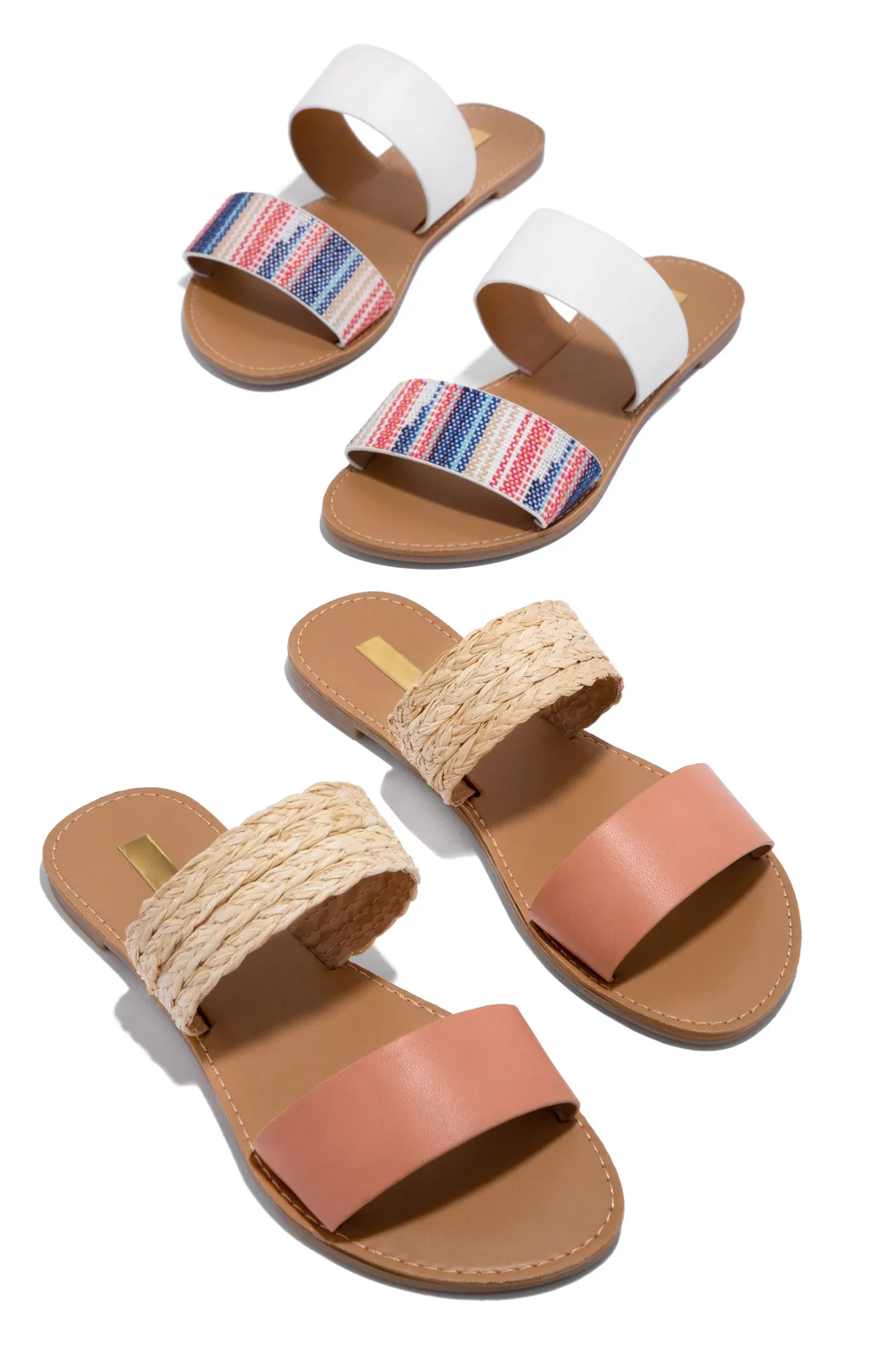 Spring Breaker Flat Slip On Sandals - Coral