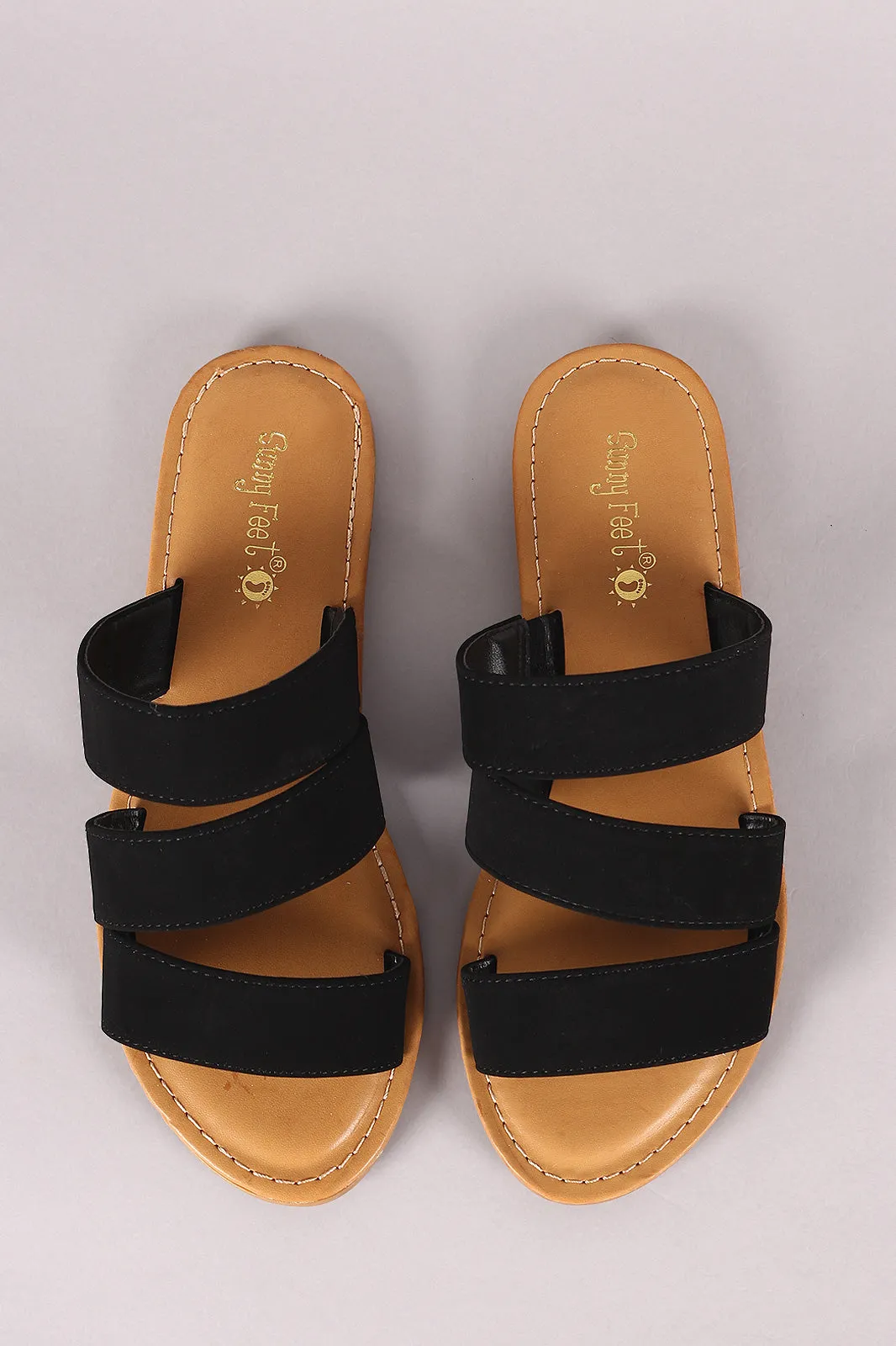 Sunny Feet Nubuck Strappy Slide Sandal