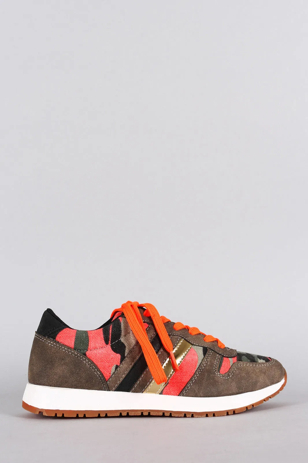 Wild Diva Lounge Camouflage Lace Up Sneaker