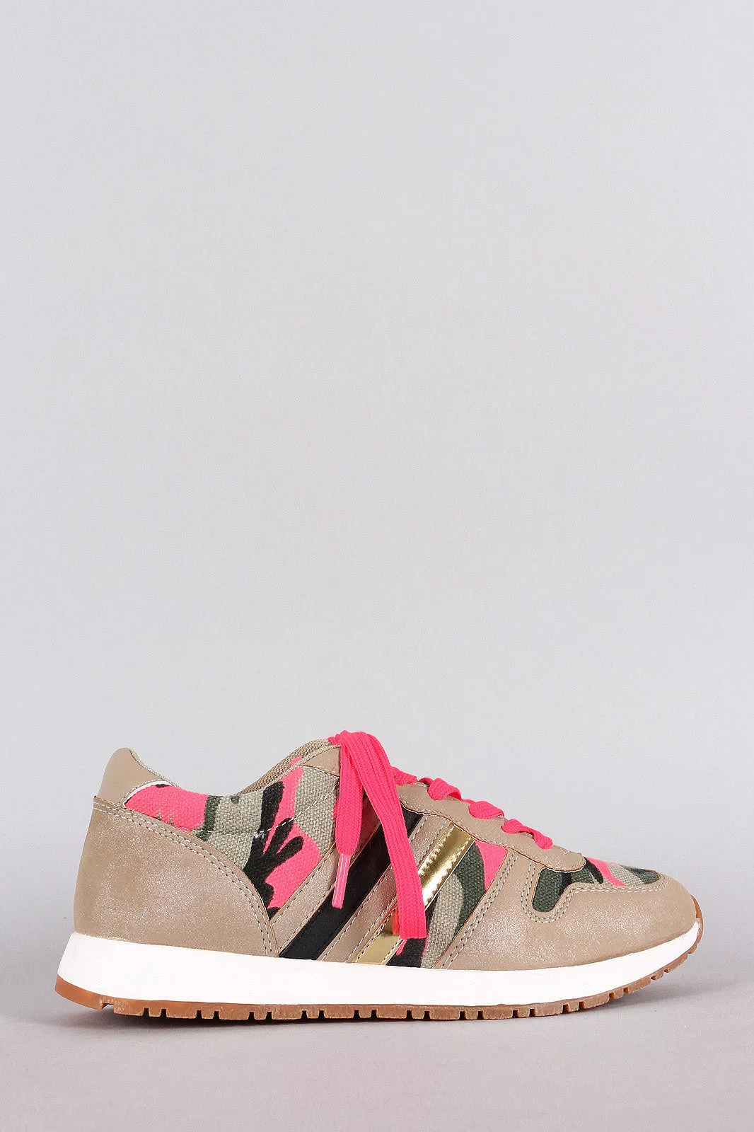 Wild Diva Lounge Camouflage Lace Up Sneaker